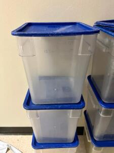 (3) 18 QT PLASTIC CONTAINERS W/ LIDS.