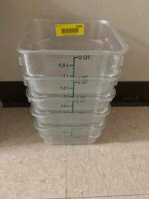 (5) 2 QT PLASTIC CONTAINERS, NO LIDS