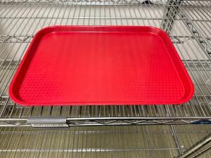 (48) CAMBRO RED PLASTIC FAST FOOD TRAY