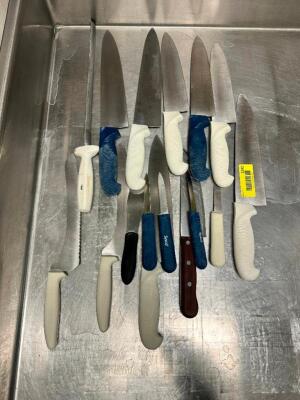 (1) LOT OF COMMERCIAL KNIVES.