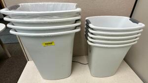 (9) WHITE PLASTIC OFFICE WASTE CANS