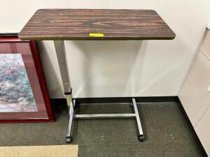 30" X 15" ROLL ABOUT LAMINATE WOOD HOSPITAL TABLE