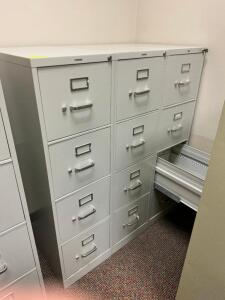 (3) FOUR DRAWER METAL FILE CABINETS