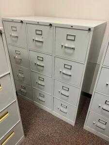 (3) FOUR DRAWER METAL FILE CABINETS