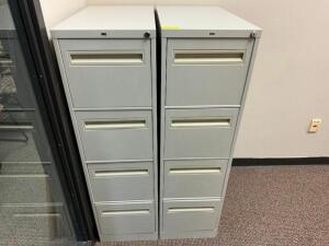 (3) FOUR DRAWER METAL FILE CABINETS