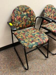 (4) FLORAL UPHOLSTER ARM CHAIRS