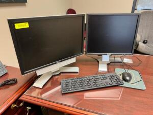 (2) 17" LCD MONITORS AND (1) KEYBOARD