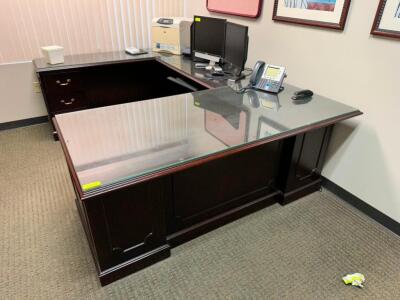 70" X 35" EXECUTIVE DESK W/ MATCHING CREDENZA