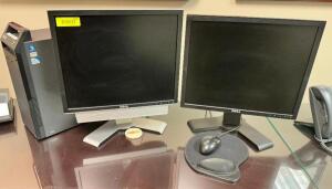 IBM THINK CENTER COMPUTER W/ (2) 15" LCD MONITORS