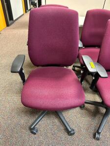 (4) MAROON OFFICE ARM CHAIRS