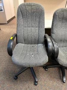 (3) HIGH BACK GREY OFFICE CHAIRS