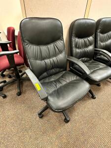 (4) HIGH BACK BLACK OFFICE CHAIRS