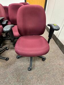 (4) MAROON UPHOLSTER OFFICE ARM CHAIRS