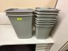 (10) GREY PLASTIC OFFICE WASTE CANS