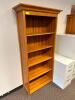 (2) 30" X 12" WOODEN BOOK SHELVES