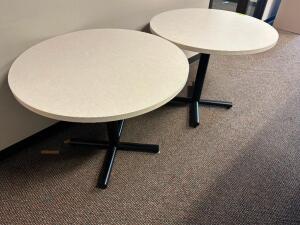 (2) 36" ROUND COMPOSITE TABLES