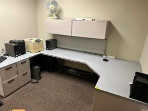 72" X 48" U SHAPED COMPOSITE DESK W/ HUTCH