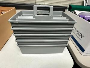 (15) GREY PLASTIC CADDY TRAYS