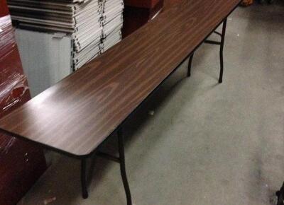 (4) 72" X 18" LAMINATE WOOD FOLDING TABLES