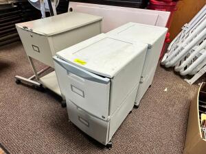 (4) HALF SIZE PLASTIC TWO DRAWER FILE CABINETS