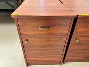 (4) TWO DRAWER LAMINATE WOOD HOSPITAL NIGHT STANDS