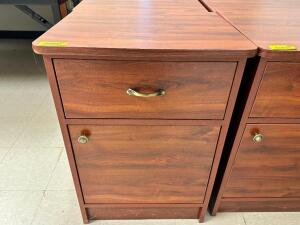 (4) TWO DRAWER LAMINATE WOOD HOSPITAL NIGHT STANDS