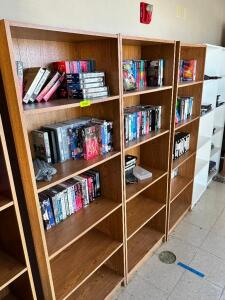 (4) ASSORTED LAMINATE WOOD / COMPOSITE BOOK SHELVES