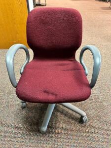 (20) MAROON UPHOLSTERED OFFICE ARM CHAIRS