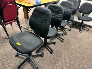 (6) BLACK UPHOLSTER OFFICE CHAIRS