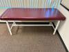 70" X 30" MAROON THERAPY BED W/ METAL BASE