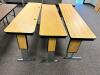 (5) 72" X 18" LAMINATE WOOD TABLES W/ ADJUSTABLE LEGS - 2