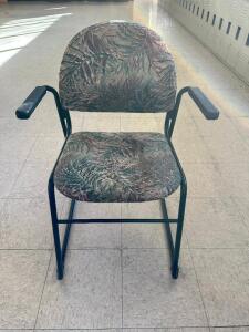 (8) FLORAL PRINT UPHOLSTERED ARM CHAIRS