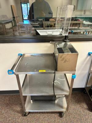 LAKESIDE THREE TIER STAINLESS UTILITY CART W/ APC BATTER BACK UP