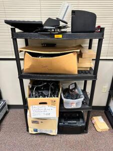 CONTENTS OF SHELF - ASSORTED COMPUTER EQUIPMENT