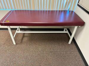 (4) 70" X 30" MAROON CUSHION THERAPY BEDS WITH METAL FRAMES