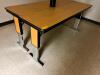 (2) 72" X 18" LAMINATE WOOD TABLES W/ ADJUSTABLE LEGS