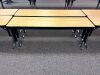 (2) - 72" ADJUSTABLE HEIGHT LAMINATE TOP SEMINAR TABLES WITH FOLDING PANEL LEGS