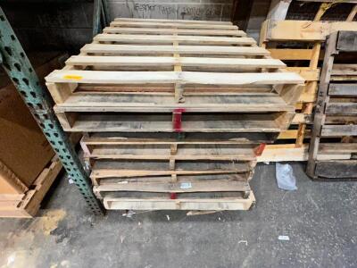 DESCRIPTION: (10) WOODEN 48" X 52" PALLETS LOCATION: WAREHOUSE THIS LOT IS: SOLD BY THE PIECE QTY: 10