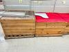 DESCRIPTION: (3) 48" X 48" WOODEN PRODUCE STANDS LOCATION: FRONT THIS LOT IS: SOLD BY THE PIECE QTY: 3