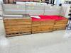 DESCRIPTION: (3) 48" X 48" WOODEN PRODUCE STANDS LOCATION: FRONT THIS LOT IS: SOLD BY THE PIECE QTY: 3 - 2