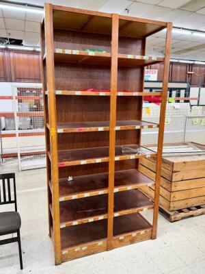 DESCRIPTION: 48" X 20" X 84" WOODEN SHELF LOCATION: FLOOR QTY: 1