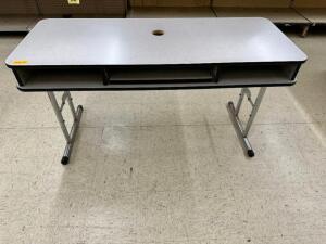 DESCRIPTION: 48" FOLDING TABLE / DISPLAY TABLE. LOCATION: FLOOR QTY: 1