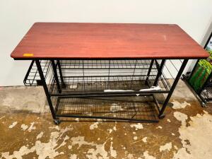 DESCRIPTION: 48" LAMINATE TABLE W/ WIRE UNDER SHELF. LOCATION: BACK WAREHOUSE QTY: 1