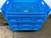 DESCRIPTION: (4) BLUE PLASTIC BREAD RACKS LOCATION: BACK WAREHOUSE THIS LOT IS: ONE MONEY QTY: 1 - 2