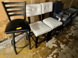 DESCRIPTION: (4) ASSORTED CHAIRS / BAR STOOLS LOCATION: BACK WAREHOUSE THIS LOT IS: ONE MONEY QTY: 1