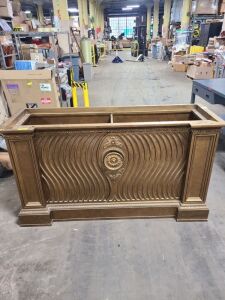 DESCRIPTION: (1) CREDENZA BASE BAR BRAND/MODEL: CENTURY FURNITURE #503-401B INFORMATION: GOLD, WAVY PATTERN RETAIL$: $3371.50 EA SIZE: JUST BAR BASE,