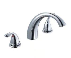 BUILDERS 2-HANDLE DECK-MOUNT ROMAN TUB FAUCET IN POLISHED CHROME