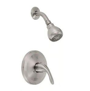 BUILDERS SINGLE-HANDLE 1-SPRAY PRESSURE BALANCE SHOWER FAUCET IN BRUSHED NICKEL (VALVE INCLUDED)