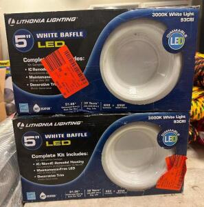 (2) - 5" WHITE BAFFLE LED KITS