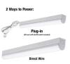 (2) - PLUG IN OR DIRECT WIRE POWER CONNECTION 2 FT. WHITE 4000K INTEGRATED LED STRIP LIGHT (WITH POWER CORD AND LINKING CORD)